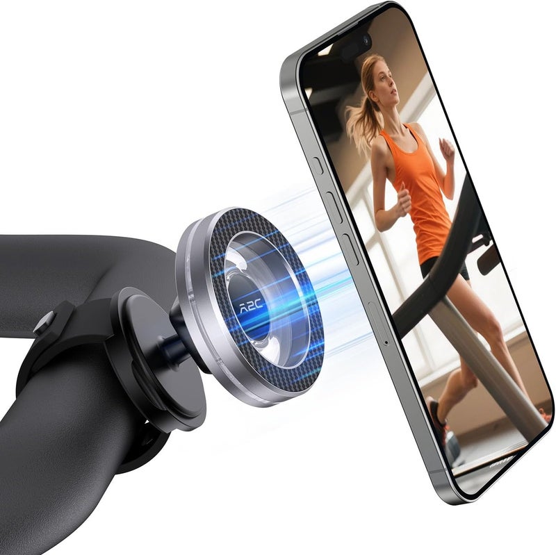 A2C Phone Holder for Peloton Bike, Stroller Phone Holder with Strong Magnets, Adjustable Strap Phone Mount for Shopping Cart, Treadmill, Golf Push Cart, Exercise Bike, Compatible with iPhone & Android - Image 1